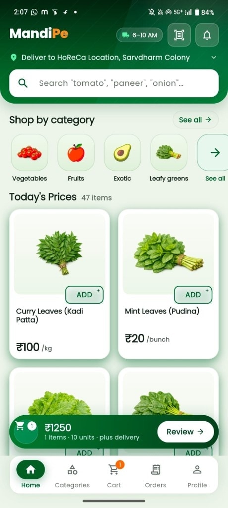 MandiPe app screenshot